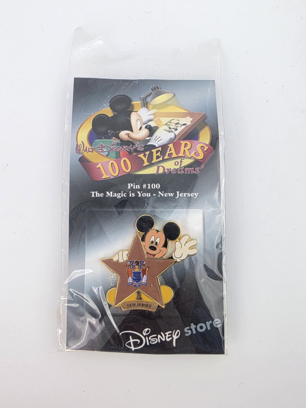 Disney 100 Years of Dreams Mickey New Jersey Pin - Gold & Black